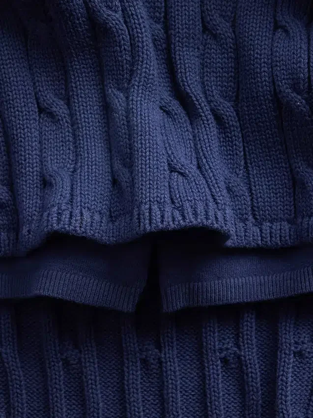 Mini gonna-pantaloncino in maglia a trecce 100% cotone