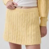 Mini gonna-pantaloncino in maglia a trecce 100% cotone