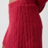 Mini gonna-pantaloncino in maglia a trecce 100% cotone