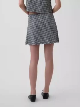 Mini gonna-pantaloncino in misto lino
