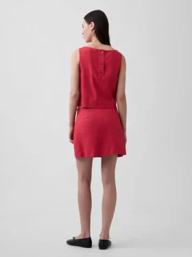 Mini gonna-pantaloncino in misto lino