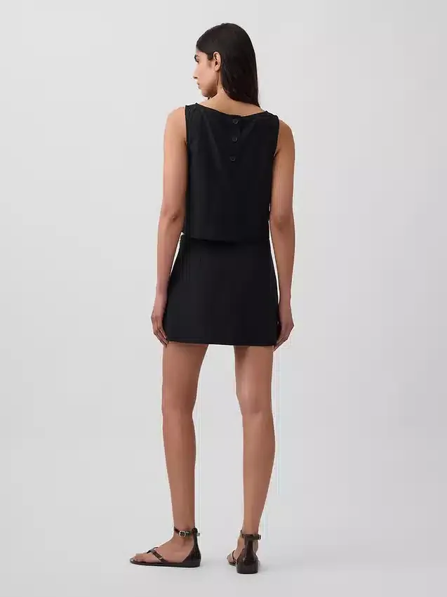 Mini gonna-pantaloncino in misto lino