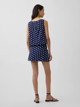 Mini gonna-pantaloncino in misto lino