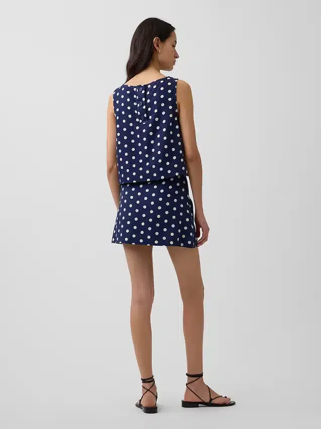 Mini gonna-pantaloncino in misto lino