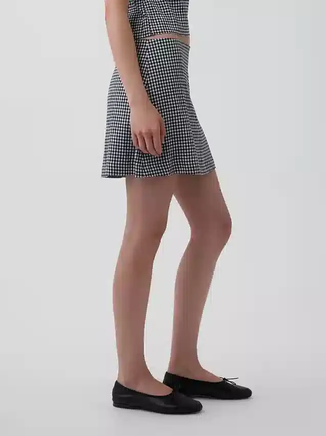 Mini gonna-pantaloncino in misto lino