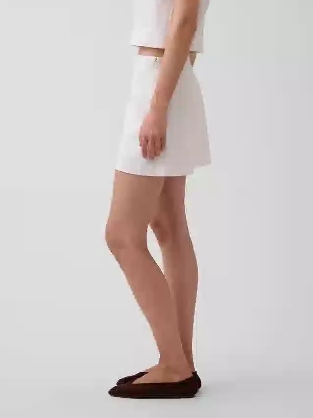 Mini gonna-pantaloncino in misto lino