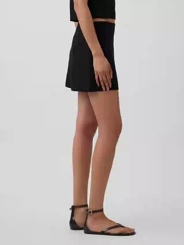 Mini gonna-pantaloncino in misto lino