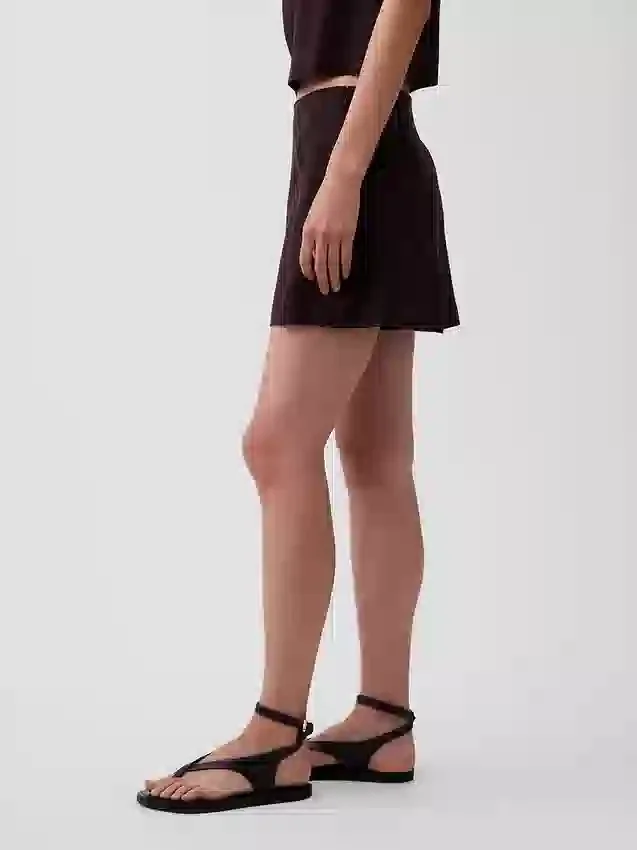 Mini gonna-pantaloncino in misto lino