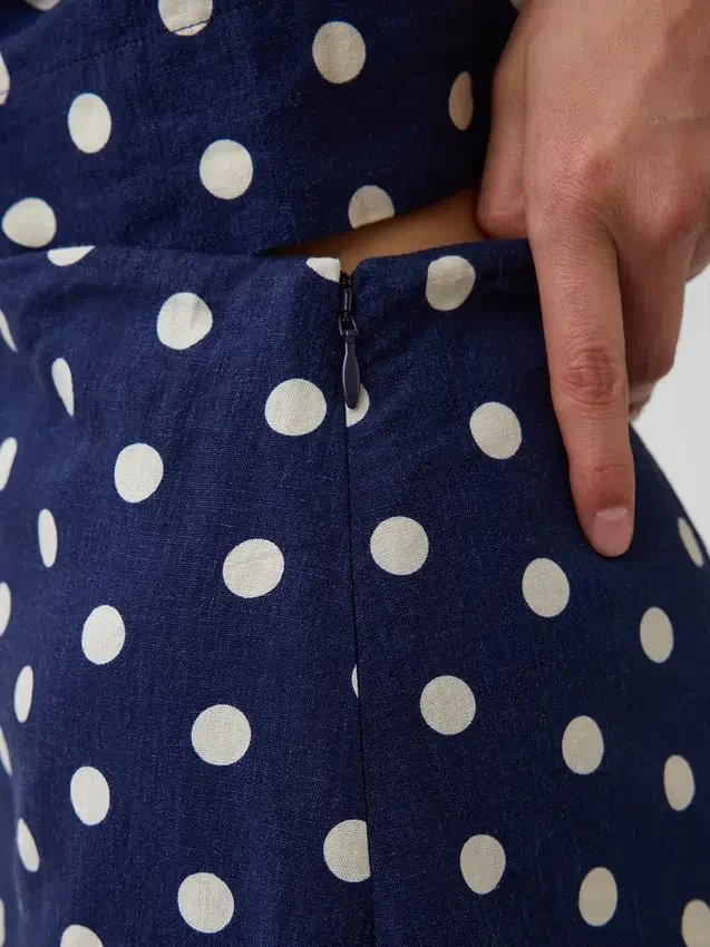 Mini gonna-pantaloncino in misto lino