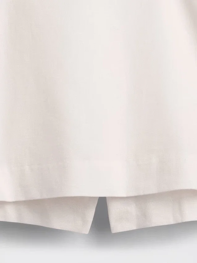 Mini gonna-pantaloncino in misto lino