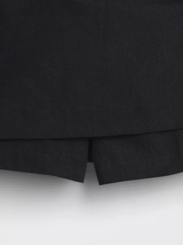 Mini gonna-pantaloncino in misto lino