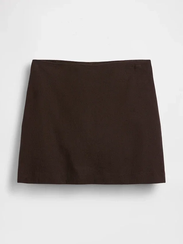 Mini gonna-pantaloncino in misto lino