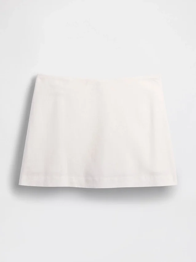 Mini gonna-pantaloncino in misto lino