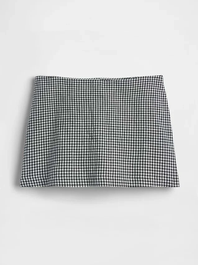 Mini gonna-pantaloncino in misto lino