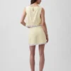 Mini gonna-pantaloncino in misto lino con bordi in pizzo