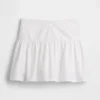 Mini gonna-pantaloncino in popeline a vita bassa