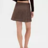 Mini gonna-pantaloncino plissettata in misto lana
