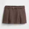 Mini gonna-pantaloncino plissettata in misto lana