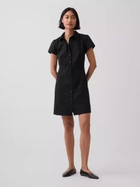Miniabito a camicia con vita impero