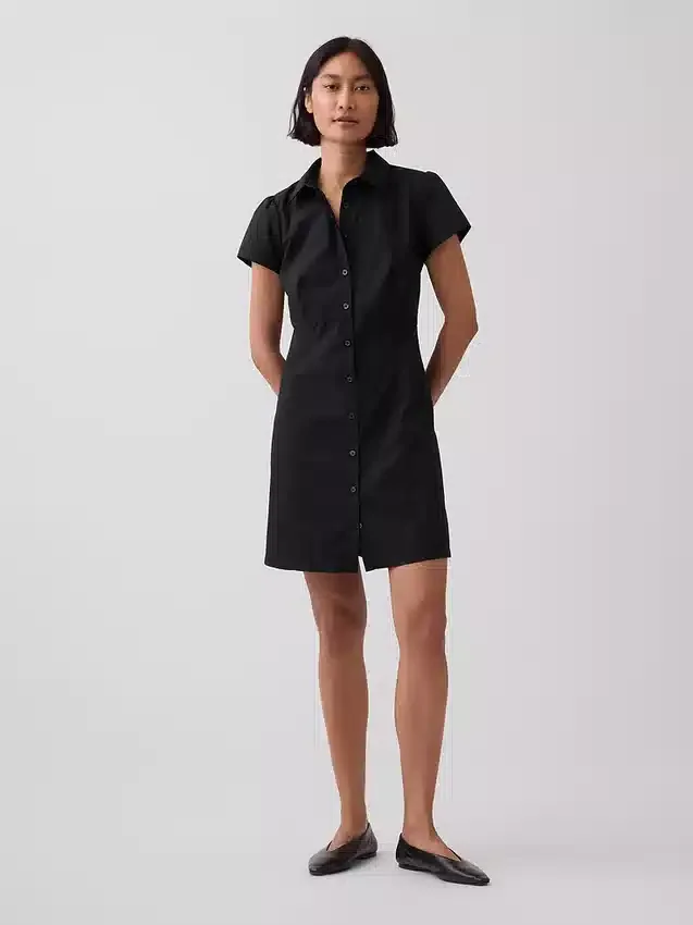 Miniabito a camicia con vita impero