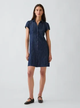 Miniabito a camicia con vita impero
