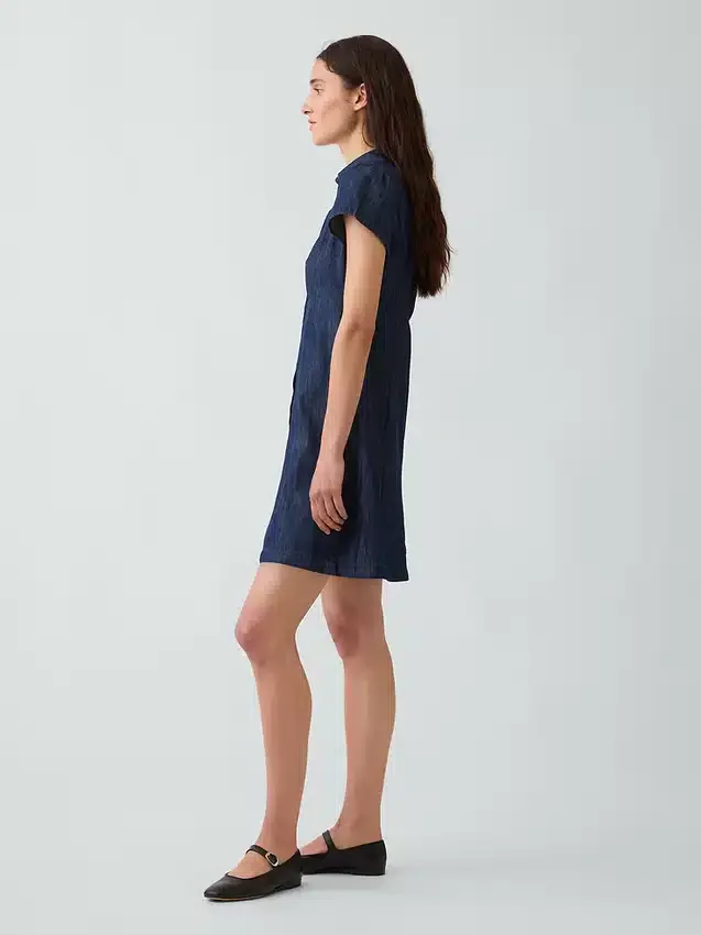 Miniabito a camicia con vita impero