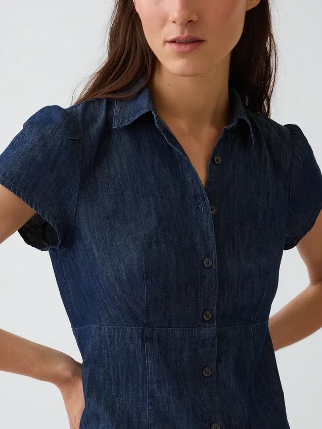 Miniabito a camicia con vita impero