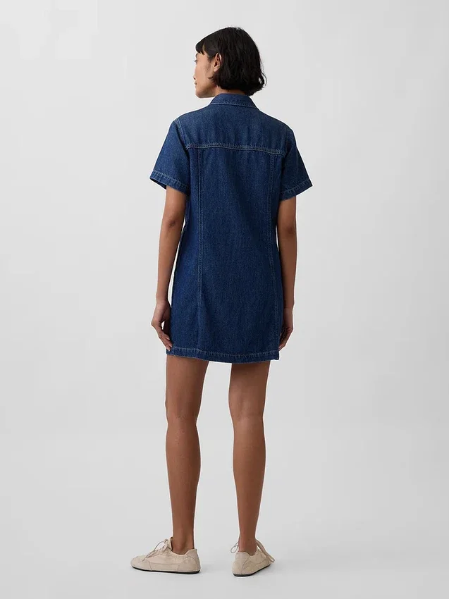 Miniabito a camicia in denim morbidissimo