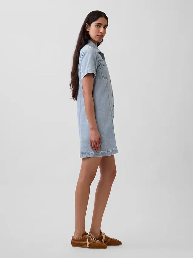 Miniabito a camicia in denim morbidissimo