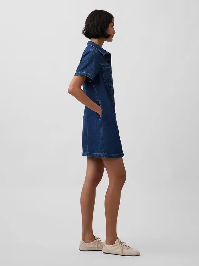 Miniabito a camicia in denim morbidissimo