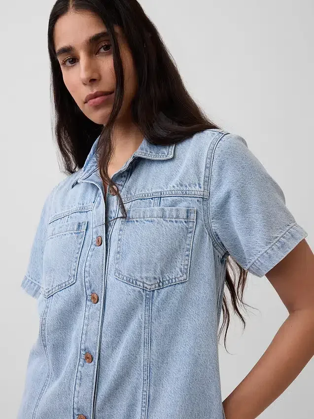 Miniabito a camicia in denim morbidissimo