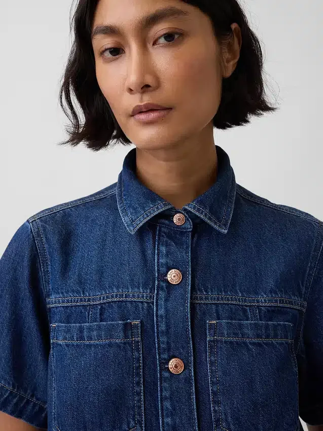 Miniabito a camicia in denim morbidissimo