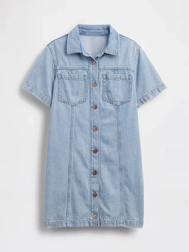 Miniabito a camicia in denim morbidissimo