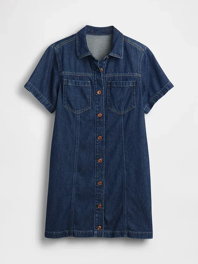Miniabito a camicia in denim morbidissimo