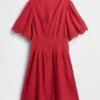 Miniabito a camicia in misto lino con vita stretta