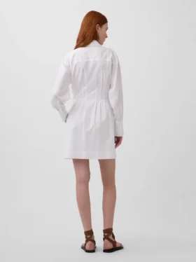 Miniabito a camicia plissettato
