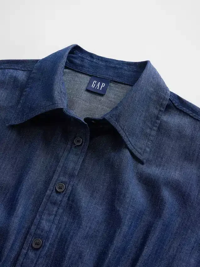 Miniabito a camicia plissettato