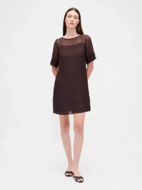 Miniabito a tubino in organza trasparente