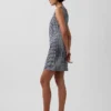 Miniabito dritto in denim a quadretti