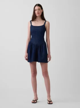 Miniabito in denim a vita bassa