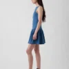 Miniabito in denim a vita bassa
