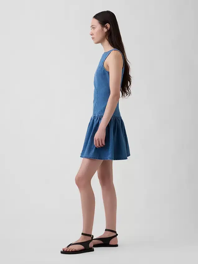 Miniabito in denim a vita bassa