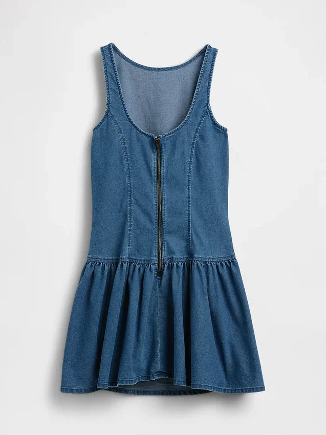 Miniabito in denim a vita bassa