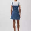Miniabito in denim con chiusura frontale a zip
