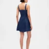 Miniabito in denim con chiusura frontale a zip