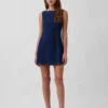 Miniabito in denim con scollo a barchetta