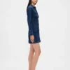 Miniabito in denim plissettato