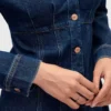 Miniabito in denim plissettato