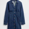 Miniabito in denim plissettato