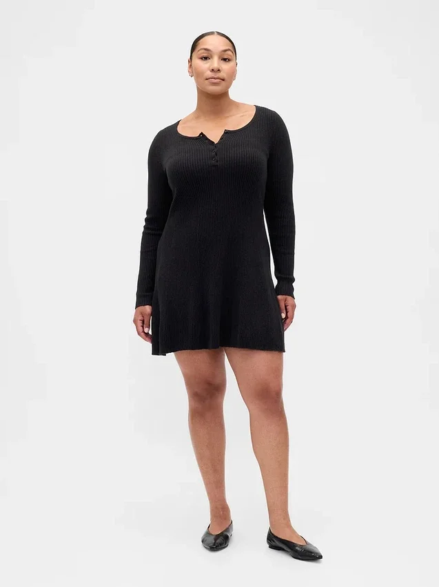 Miniabito in maglia a costine CashSoft